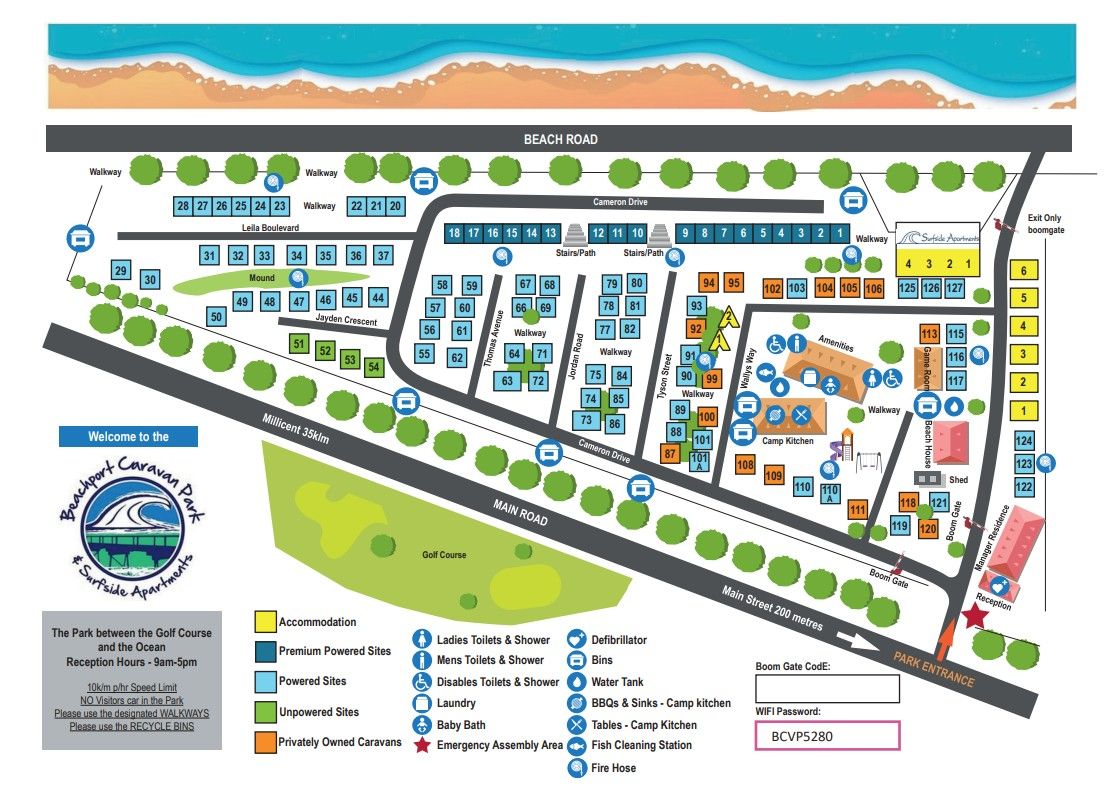 Beachport Caravan Park Map