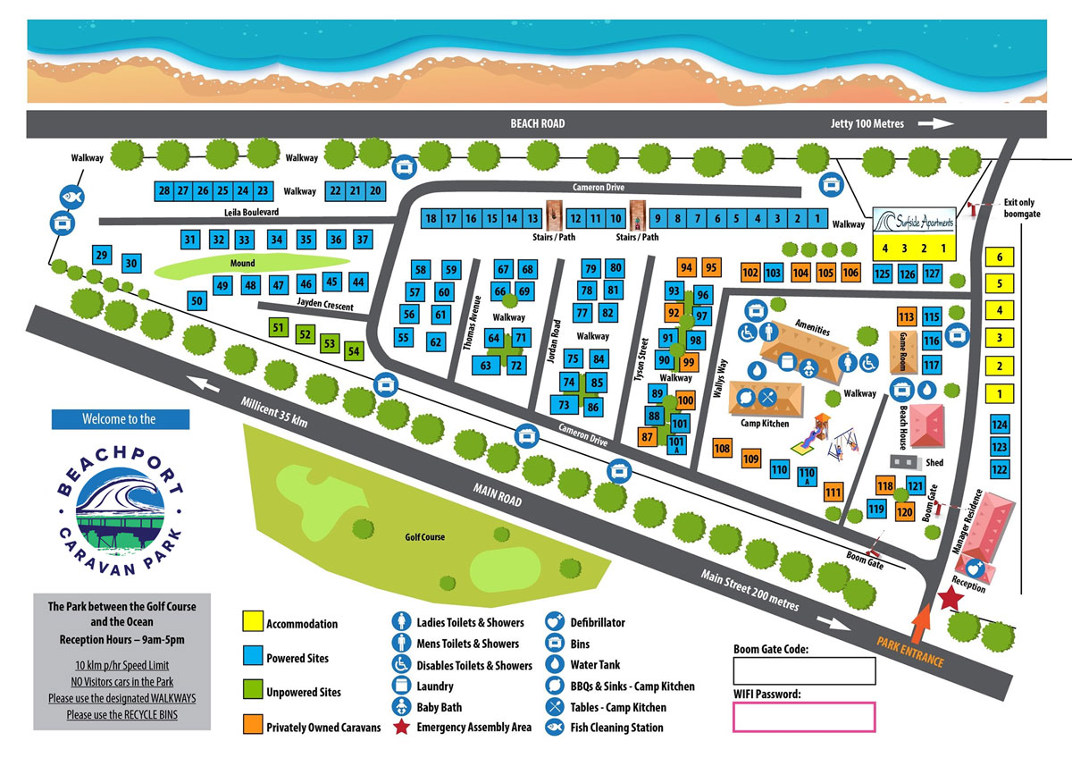 Beachport Caravan Park Map